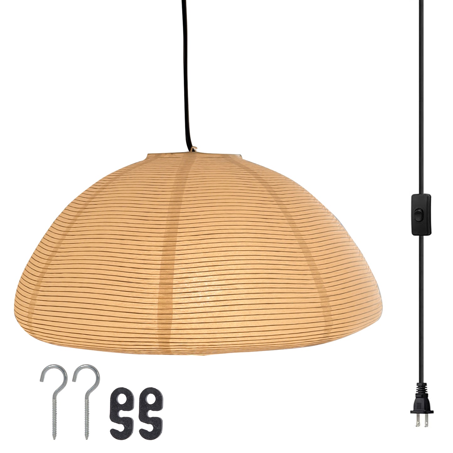 NOGY Paper Lantern ( No Bulb INCLUDED) • Akari Japanese Pendant Lamp • Ceiling Paper Lamp Shade • White Paper Lantern (Ceiling)