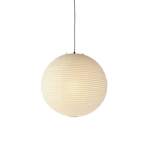 Off White Round Paper Pendant - Akari Rice Paper Pendant - All Sizes Available