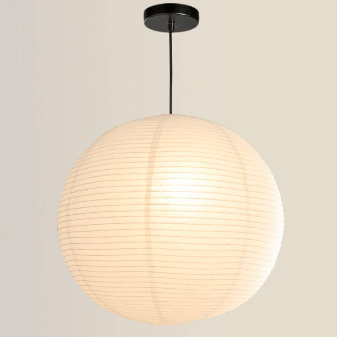 Japanese Style Lantern - Off White Round Paper Pendant - Rice Paper Pendant - All Sizes Available - NOGY