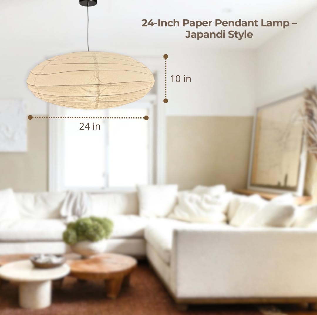 NOGY Paper Lantern ( No Bulb INCLUDED) • Japanese Pendant Lamp • Ceiling Paper Lamp Shade • White Paper Lantern (Ceiling) - NOGY