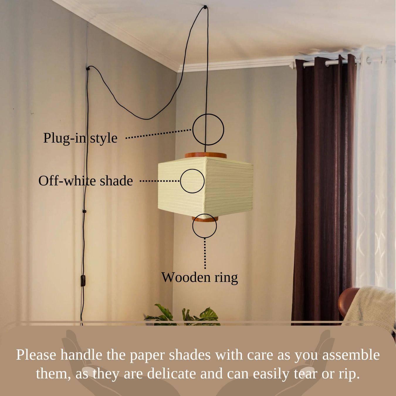 Paper Lamp Shade Rectangular - Perfect for Home Decor, Easy Installation