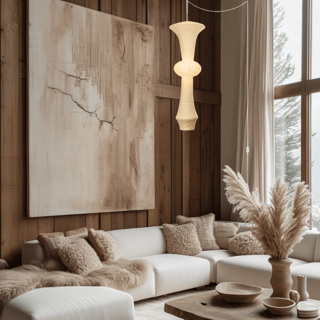 Rice Paper Pendant Light, Unique Pendant, Beige Paper Ceiling - NOGY