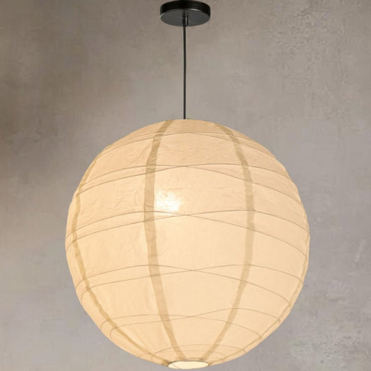 Wabi - Sabi style lantern - Off White Paper Pendant - Rice Paper Pendant - Hardwire or Plug in Available - NOGY